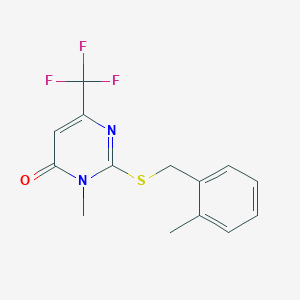 3-Methyl-2-((2-methylbenzyl)sulfanyl)-6-(trifluoromethyl)-4(3H)-pyrimidinone