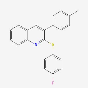 molecular formula C22H16FNS B3129583 2-[(4-氟苯基)硫烷基]-3-(4-甲基苯基)喹啉 CAS No. 339102-48-6