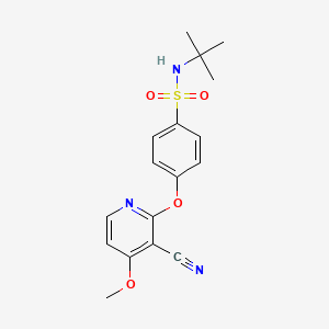 N-(tert-butyl)-4-[(3-cyano-4-methoxy-2-pyridinyl)oxy]benzenesulfonamide
