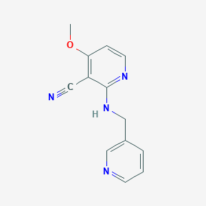 molecular formula C13H12N4O B3129605 4-Methoxy-2-[(3-pyridinylmethyl)amino]nicotinonitrile CAS No. 339102-89-5