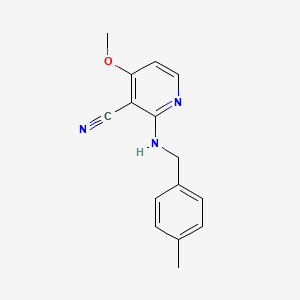 molecular formula C15H15N3O B3129609 4-Methoxy-2-[(4-methylbenzyl)amino]nicotinonitrile CAS No. 339102-90-8
