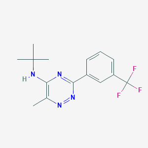 molecular formula C15H17F3N4 B3129617 N-tert-butyl-6-methyl-3-[3-(trifluoromethyl)phenyl]-1,2,4-triazin-5-amine CAS No. 339103-65-0