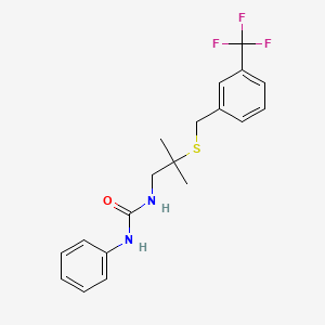 molecular formula C19H21F3N2OS B3129631 N-(2-methyl-2-{[3-(trifluoromethyl)benzyl]sulfanyl}propyl)-N'-phenylurea CAS No. 339104-11-9
