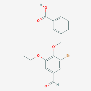 molecular formula C17H15BrO5 B312964 3-[(2-Bromo-6-ethoxy-4-formylphenoxy)methyl]benzoic acid 