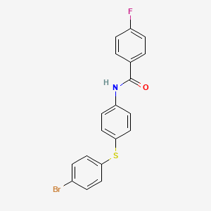 molecular formula C19H13BrFNOS B3129659 N-{4-[(4-bromophenyl)sulfanyl]phenyl}-4-fluorobenzenecarboxamide CAS No. 339104-54-0