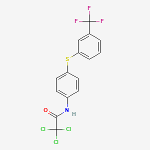 molecular formula C15H9Cl3F3NOS B3129667 2,2,2-三氯-N-(4-{[3-(三氟甲基)苯基]硫代}苯基)乙酰胺 CAS No. 339104-97-1