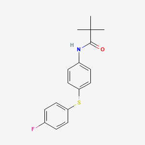 molecular formula C17H18FNOS B3129674 N-{4-[(4-fluorophenyl)sulfanyl]phenyl}-2,2-dimethylpropanamide CAS No. 339105-11-2
