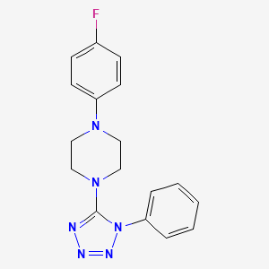 molecular formula C17H17FN6 B3129677 1-(4-fluorophenyl)-4-(1-phenyl-1H-1,2,3,4-tetrazol-5-yl)piperazine CAS No. 339105-28-1
