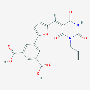 5-(5-{(Z)-[2,4,6-trioxo-1-(prop-2-en-1-yl)tetrahydropyrimidin-5(2H)-ylidene]methyl}furan-2-yl)benzene-1,3-dicarboxylic acid