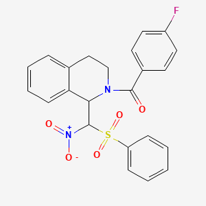 molecular formula C23H19FN2O5S B3129704 (4-fluorophenyl)[1-[nitro(phenylsulfonyl)methyl]-3,4-dihydro-2(1H)-isoquinolinyl]methanone CAS No. 339106-06-8