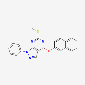 molecular formula C22H16N4OS B3129720 6-(methylsulfanyl)-4-(2-naphthyloxy)-1-phenyl-1H-pyrazolo[3,4-d]pyrimidine CAS No. 339106-45-5