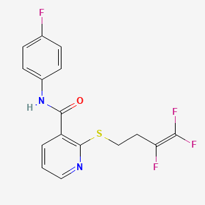 molecular formula C16H12F4N2OS B3129727 N-(4-fluorophenyl)-2-[(3,4,4-trifluoro-3-butenyl)sulfanyl]nicotinamide CAS No. 339106-84-2