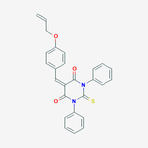 molecular formula C26H20N2O3S B312973 5-[4-(allyloxy)benzylidene]-1,3-diphenyl-2-thioxodihydro-4,6(1H,5H)-pyrimidinedione 