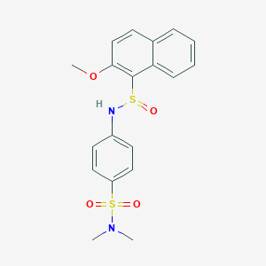 molecular formula C19H20N2O4S2 B3129737 4-{[(2-甲氧基-1-萘基)亚磺酰基]氨基}-N,N-二甲基苯磺酰胺 CAS No. 339107-02-7
