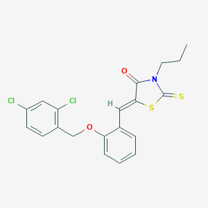 molecular formula C20H17Cl2NO2S2 B312974 5-{2-[(2,4-Dichlorobenzyl)oxy]benzylidene}-3-propyl-2-thioxo-1,3-thiazolidin-4-one 