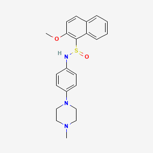 molecular formula C22H25N3O2S B3129743 2-methoxy-N-[4-(4-methylpiperazin-1-yl)phenyl]naphthalene-1-sulfinamide CAS No. 339107-04-9