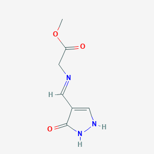 molecular formula C7H9N3O3 B3129750 methyl 2-{[(5-oxo-4,5-dihydro-1H-pyrazol-4-ylidene)methyl]amino}acetate CAS No. 339107-24-3