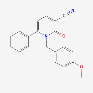 molecular formula C20H16N2O2 B3129774 1-(4-Methoxybenzyl)-2-oxo-6-phenyl-1,2-dihydro-3-pyridinecarbonitrile CAS No. 339109-00-1