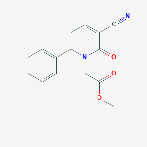 molecular formula C16H14N2O3 B3129787 ethyl 2-[3-cyano-2-oxo-6-phenyl-1(2H)-pyridinyl]acetate CAS No. 339109-26-1