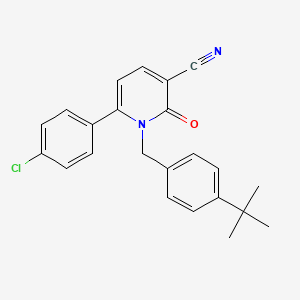 molecular formula C23H21ClN2O B3129791 1-[4-(叔丁基)苄基]-6-(4-氯苯基)-2-氧代-1,2-二氢-3-吡啶甲腈 CAS No. 339109-52-3