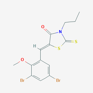 molecular formula C14H13Br2NO2S2 B312981 5-(3,5-Dibromo-2-methoxybenzylidene)-3-propyl-2-thioxo-1,3-thiazolidin-4-one 