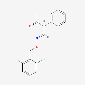 molecular formula C17H15ClFNO2 B3129843 3-oxo-2-phenylbutanal O-(2-chloro-6-fluorobenzyl)oxime CAS No. 339116-26-6
