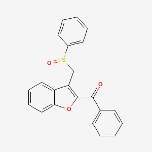 molecular formula C22H16O3S B3129858 Phenyl{3-[(phenylsulfinyl)methyl]-1-benzofuran-2-yl}methanone CAS No. 339275-68-2