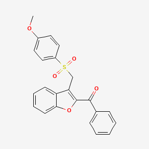 molecular formula C23H18O5S B3129867 (3-{[(4-Methoxyphenyl)sulfonyl]methyl}-1-benzofuran-2-yl)(phenyl)methanone CAS No. 339275-74-0