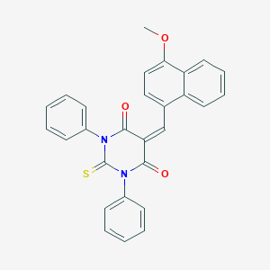 molecular formula C28H20N2O3S B312988 5-[(4-methoxy-1-naphthyl)methylene]-1,3-diphenyl-2-thioxodihydro-4,6(1H,5H)-pyrimidinedione 