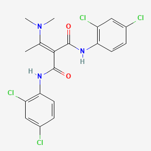 molecular formula C19H17Cl4N3O2 B3129880 N,N'-双(2,4-二氯苯基)-2-[1-(二甲氨基)亚乙基]丙二酰胺 CAS No. 339276-33-4