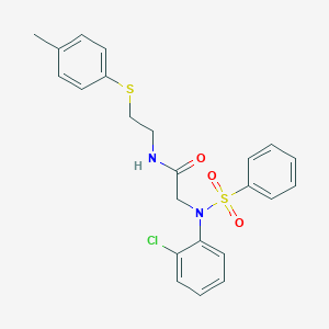molecular formula C23H23ClN2O3S2 B312991 2-[2-chloro(phenylsulfonyl)anilino]-N-{2-[(4-methylphenyl)sulfanyl]ethyl}acetamide 