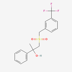 molecular formula C17H17F3O3S B3129926 2-Phenyl-1-{[3-(trifluoromethyl)benzyl]sulfonyl}-2-propanol CAS No. 339276-80-1