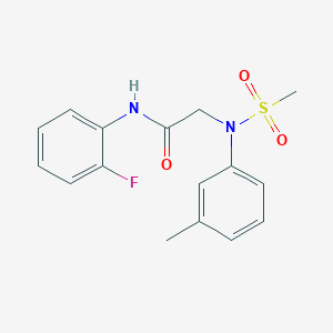 molecular formula C16H17FN2O3S B312996 N-(2-fluorophenyl)-2-[3-methyl(methylsulfonyl)anilino]acetamide 
