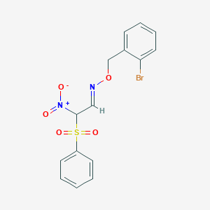 molecular formula C15H13BrN2O5S B3129969 2-nitro-2-(phenylsulfonyl)acetaldehyde O-(2-bromobenzyl)oxime CAS No. 339278-38-5