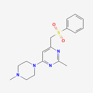 molecular formula C17H22N4O2S B3129985 2-Methyl-4-(4-methylpiperazino)-6-[(phenylsulfonyl)methyl]pyrimidine CAS No. 339278-85-2