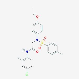 molecular formula C24H25ClN2O4S B312999 N-(4-chloro-2-methylphenyl)-2-{4-ethoxy[(4-methylphenyl)sulfonyl]anilino}acetamide 