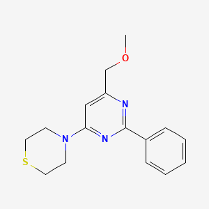 molecular formula C16H19N3OS B3130001 4-[6-(Methoxymethyl)-2-phenyl-4-pyrimidinyl]thiomorpholine CAS No. 339279-01-5