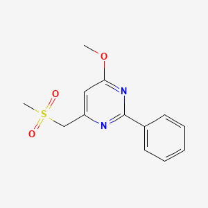 molecular formula C13H14N2O3S B3130009 (6-Methoxy-2-phenyl-4-pyrimidinyl)methyl methyl sulfone CAS No. 339279-14-0