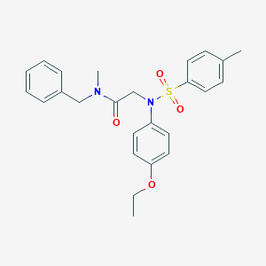 molecular formula C25H28N2O4S B313002 N-benzyl-2-{4-ethoxy[(4-methylphenyl)sulfonyl]anilino}-N-methylacetamide 