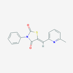 molecular formula C16H12N2O2S B313004 (5Z)-5-[(6-methylpyridin-2-yl)methylidene]-3-phenyl-1,3-thiazolidine-2,4-dione 
