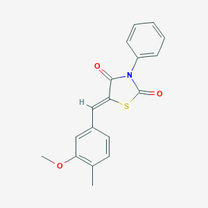 molecular formula C18H15NO3S B313005 5-(3-Methoxy-4-methylbenzylidene)-3-phenyl-1,3-thiazolidine-2,4-dione 