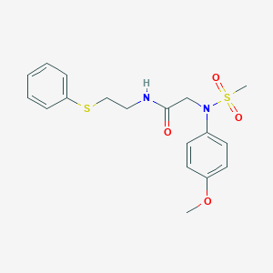 molecular formula C18H22N2O4S2 B313006 2-(4-methoxy-N-methylsulfonylanilino)-N-(2-phenylsulfanylethyl)acetamide CAS No. 6411-43-4