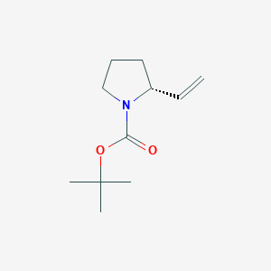 molecular formula C11H19NO2 B3130064 (2R)-2-乙烯基吡咯烷-1-甲酸叔丁酯 CAS No. 340129-94-4