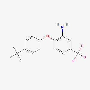 molecular formula C17H18F3NO B3130116 2-[4-(Tert-butyl)phenoxy]-5-(trifluoromethyl)-phenylamine CAS No. 340976-08-1