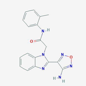 molecular formula C18H16N6O2 B313012 2-[2-(4-Amino-furazan-3-yl)-benzoimidazol-1-yl]-N-o-tolyl-acetamide 