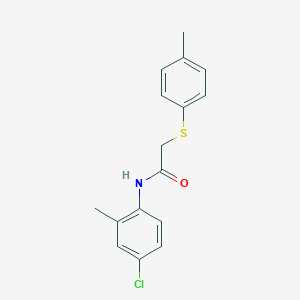 molecular formula C16H16ClNOS B313013 N-(4-chloro-2-methylphenyl)-2-[(4-methylphenyl)sulfanyl]acetamide 