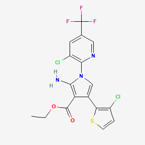 molecular formula C17H12Cl2F3N3O2S B3130193 Ethyl 2-amino-4-(3-chloro-2-thienyl)-1-(3-chloro-5-(trifluoromethyl)-2-pyridinyl)-1H-pyrrole-3-carboxylate CAS No. 341966-09-4