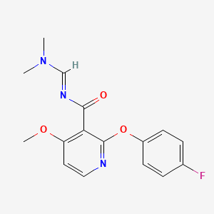 molecular formula C16H16FN3O3 B3130220 N-[(dimethylamino)methylene]-2-(4-fluorophenoxy)-4-methoxynicotinamide CAS No. 341966-58-3