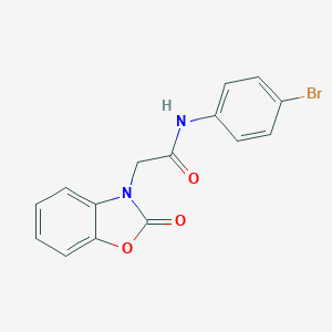 molecular formula C15H11BrN2O3 B313024 N-(4-bromophenyl)-2-(2-oxo-1,3-benzoxazol-3(2H)-yl)acetamide 