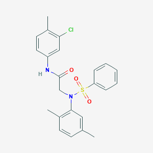 molecular formula C23H23ClN2O3S B313028 N-(3-chloro-4-methylphenyl)-2-[2,5-dimethyl(phenylsulfonyl)anilino]acetamide 